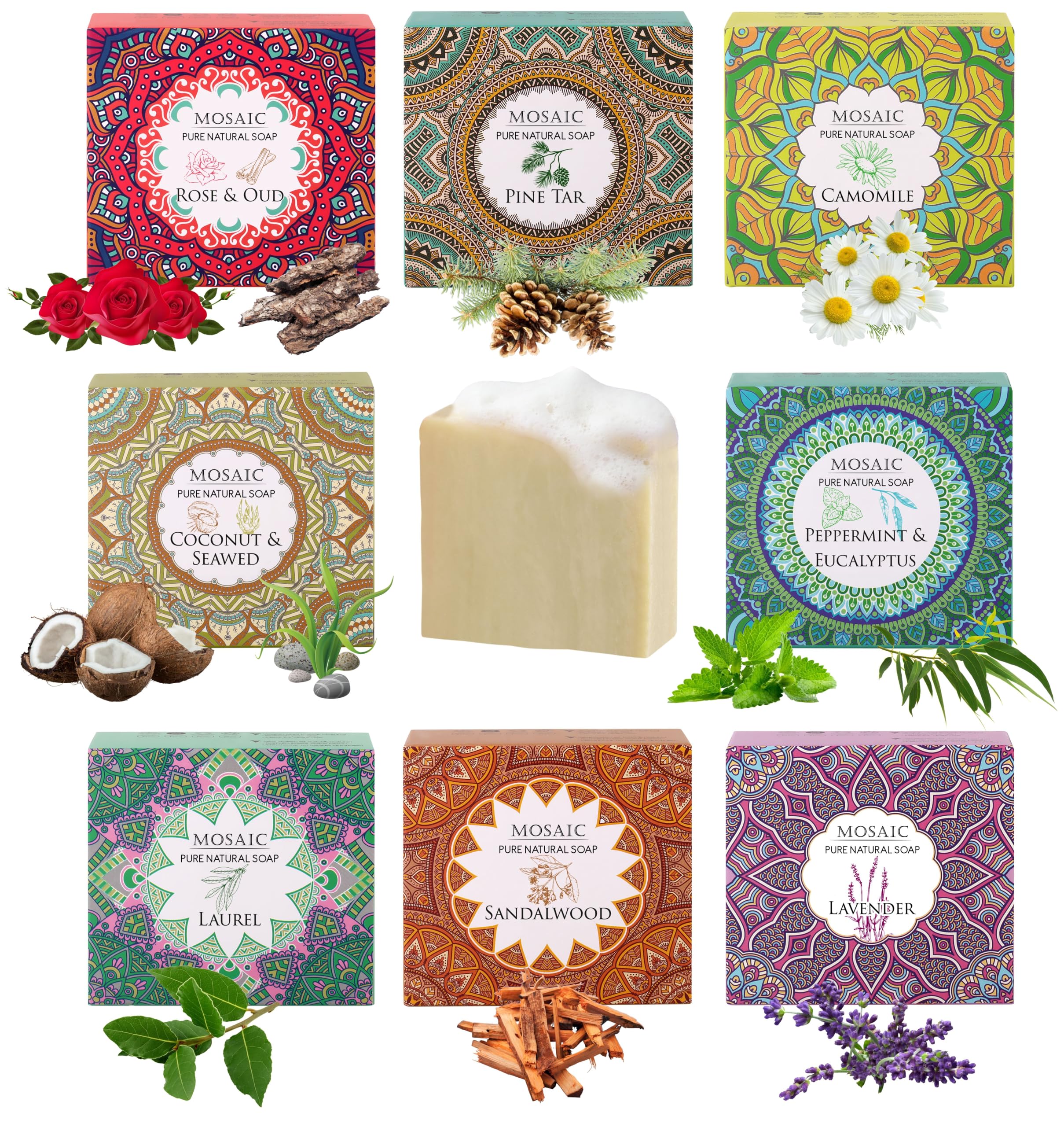 Aegean Savon En Barre, ingrédients bio, peau nette et nourrie.