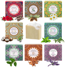 Aegean Savon En Barre, ingrédients bio, peau nette et nourrie.