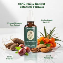 Aemerry Cyperus Rotundus Oil ingredients blend emphasizes nourishing oils for healthier skin.