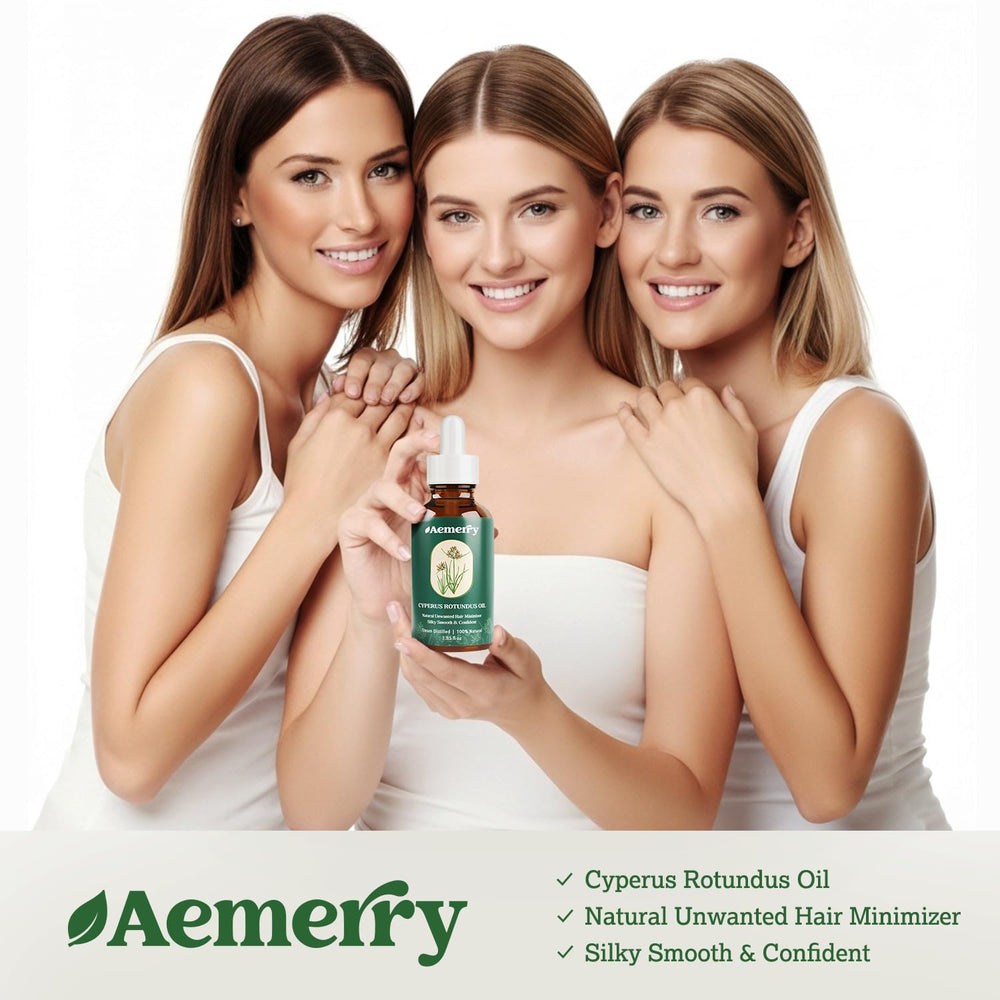 Aemerry Cyperus Rotundus Oil moisturizing blend nourishes all skin types daily.