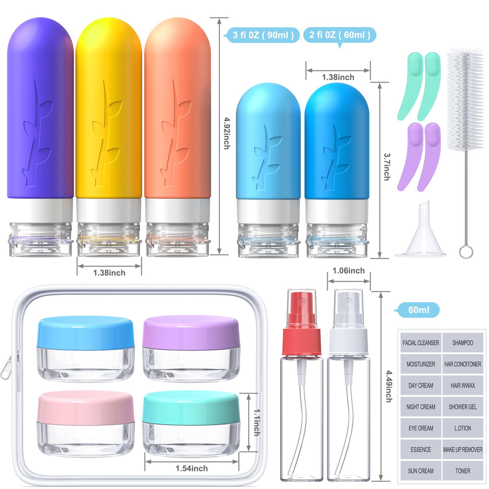 Flacons silicone 90ml Aeomni pour shampoing et soins.
