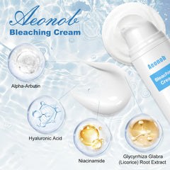 Aeonob crème éclaircissante pour les genoux, teinte plus homogène et lumineuse.