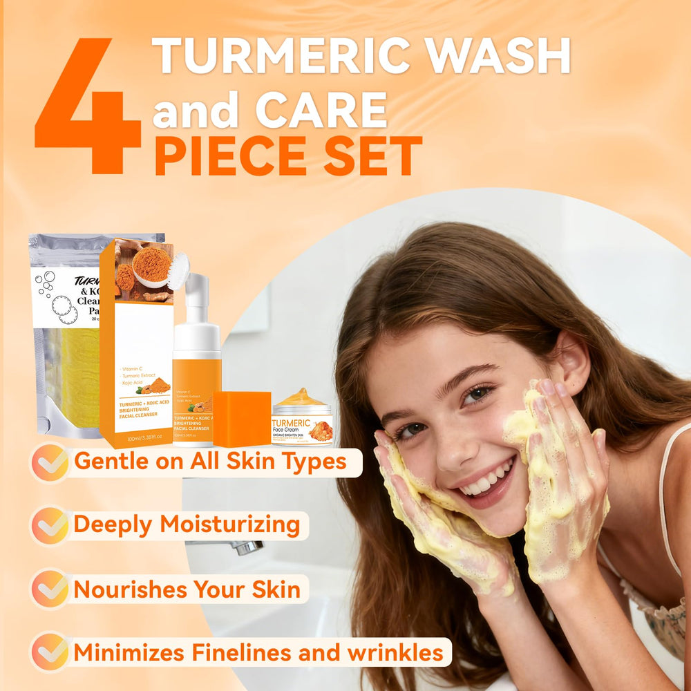 AEWOTING mousse-visage-curcuma, texture légère pour une application aisée.