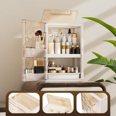 AERCIINC Organisateur maquillage double porte, gain de place et accessibilité.