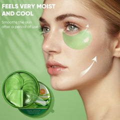 Patch Aero Zen Aloe Vera posé sous les yeux, effet rafraîchissant