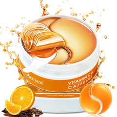 Patchs yeux Aeryea avec vitamine C et caféine, packaging élégant et pratique pour 30 paires.