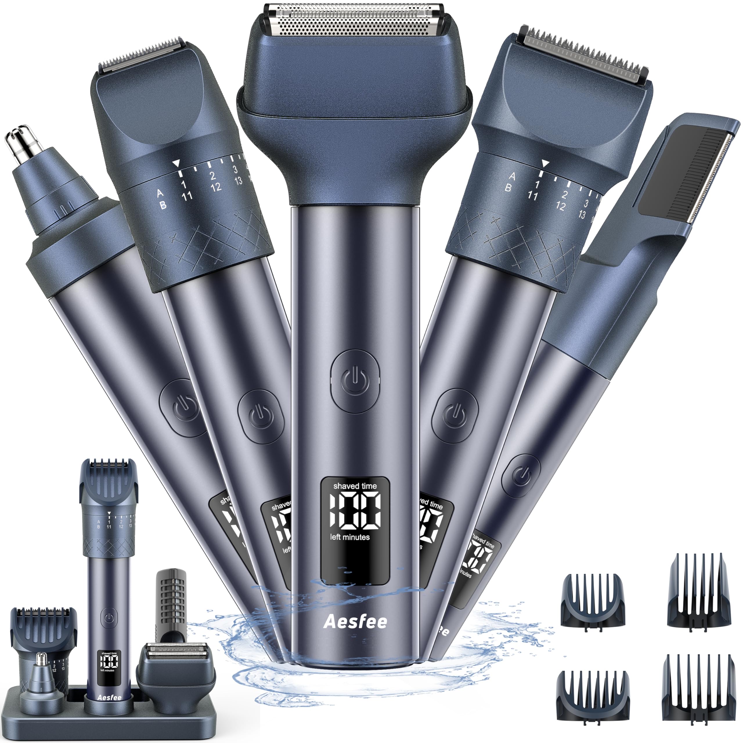 Aesfee tondeuse-barbe précision pour contours nets et soignés.