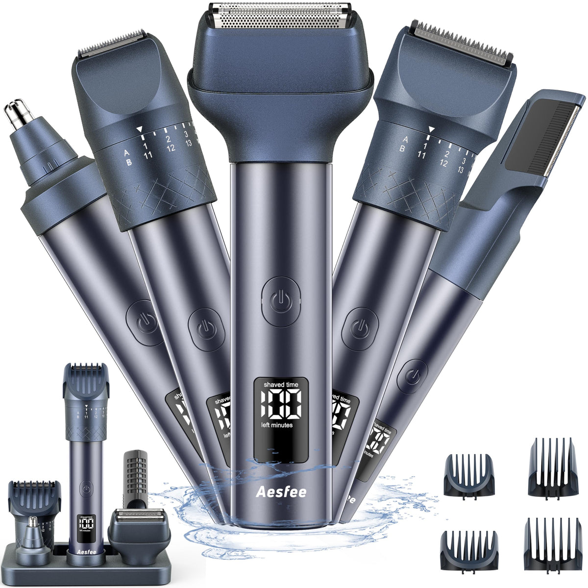 Aesfee tondeuse-barbe précision pour contours nets et soignés.