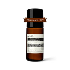 Aesop déodorant herbale roll-on, bouteille 50 ml prête pour la journée.