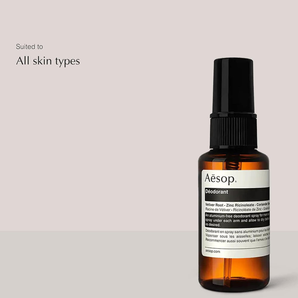 Aesop Déodorant zinc-ricinoleate, ingrédient clé pour maîtriser les odeurs.