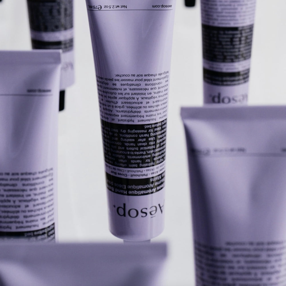 Aesop Eleos : emballage aluminium recyclé pour une consommation responsable.