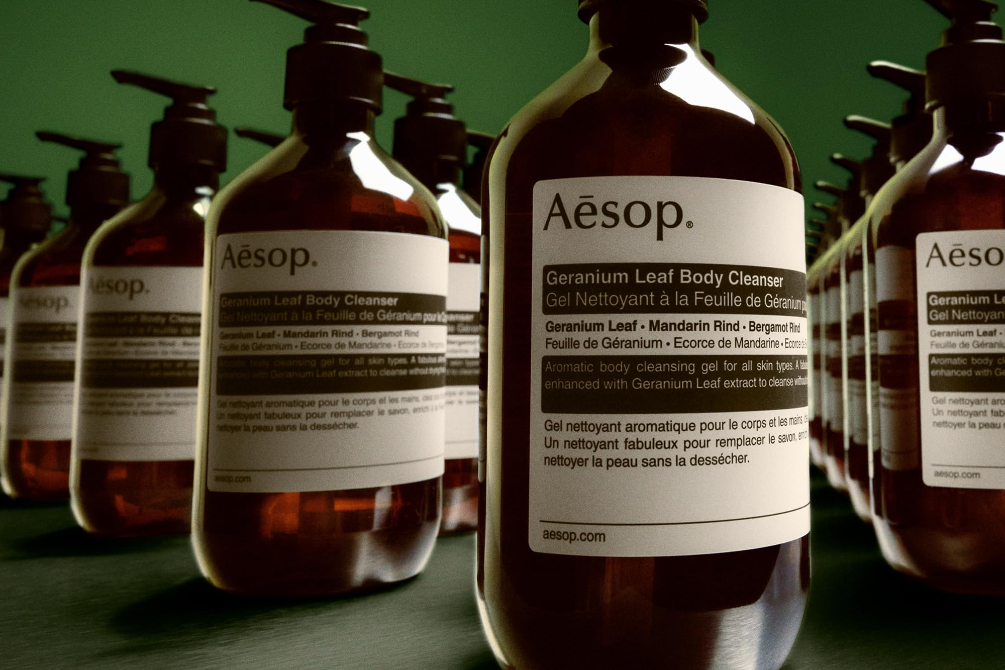 Aesop Geranium Leaf Body Cleanser - emballage recyclé et respectueux de l’environnement.