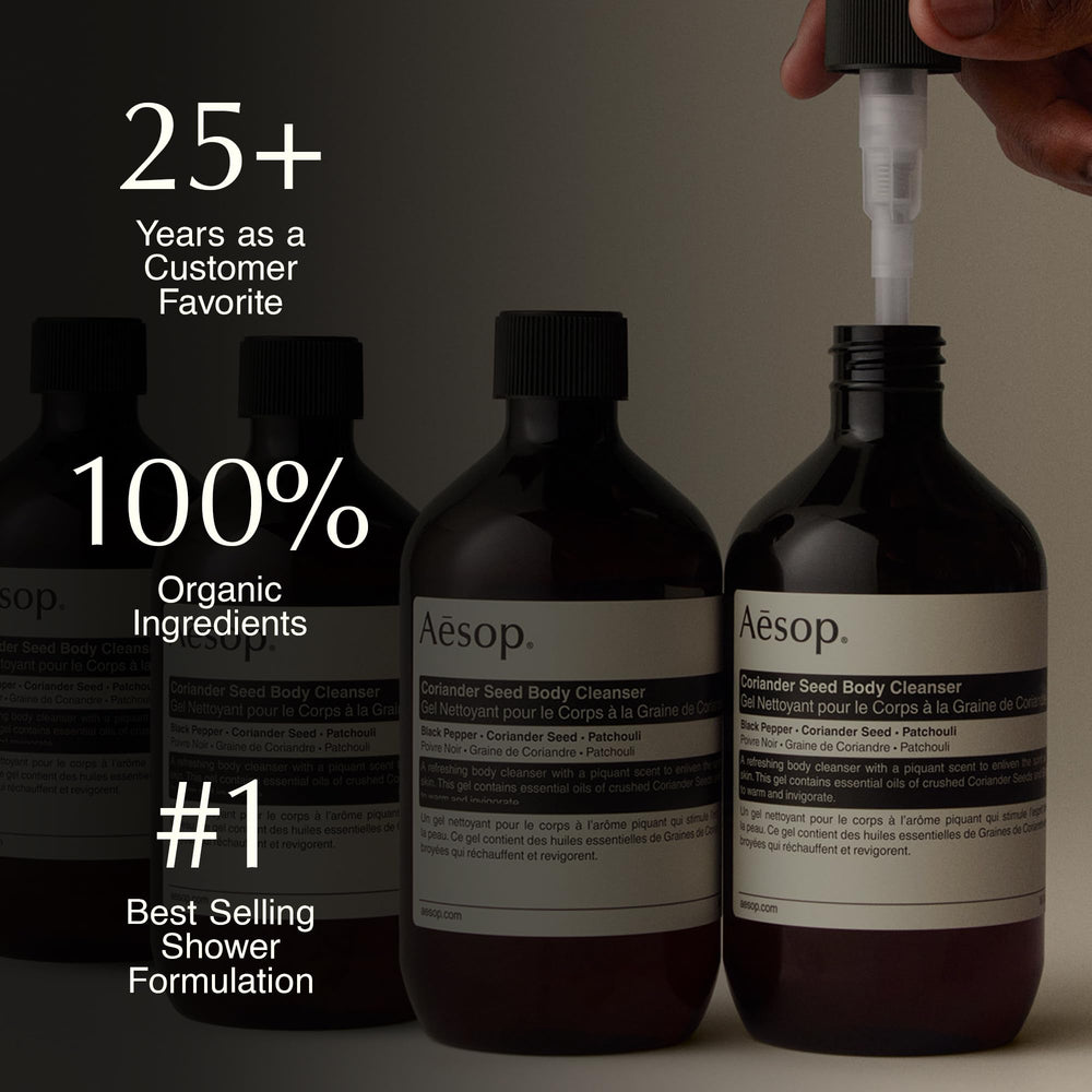 Aesop Nettoyant corporel à la graine de coriandre — arôme épicé-boisé pour une routine vivifiante