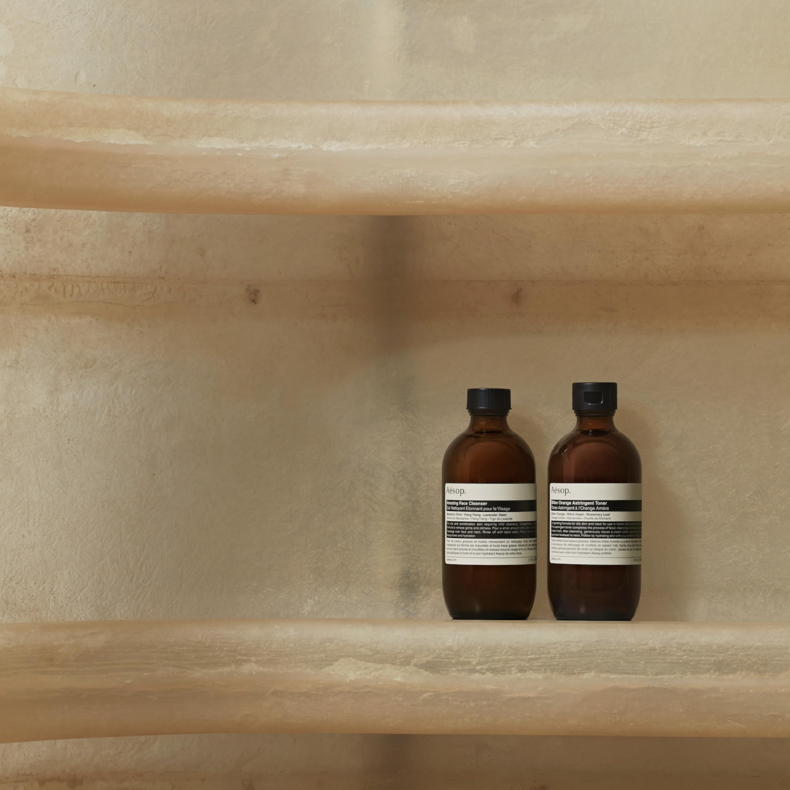 Visage après le rinçage, peau nette et rafraîchie avec Aesop.