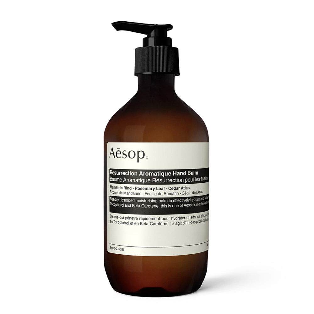 Aesop Resurrection Aromatique: bouteille élégante prête pour hydratation des mains