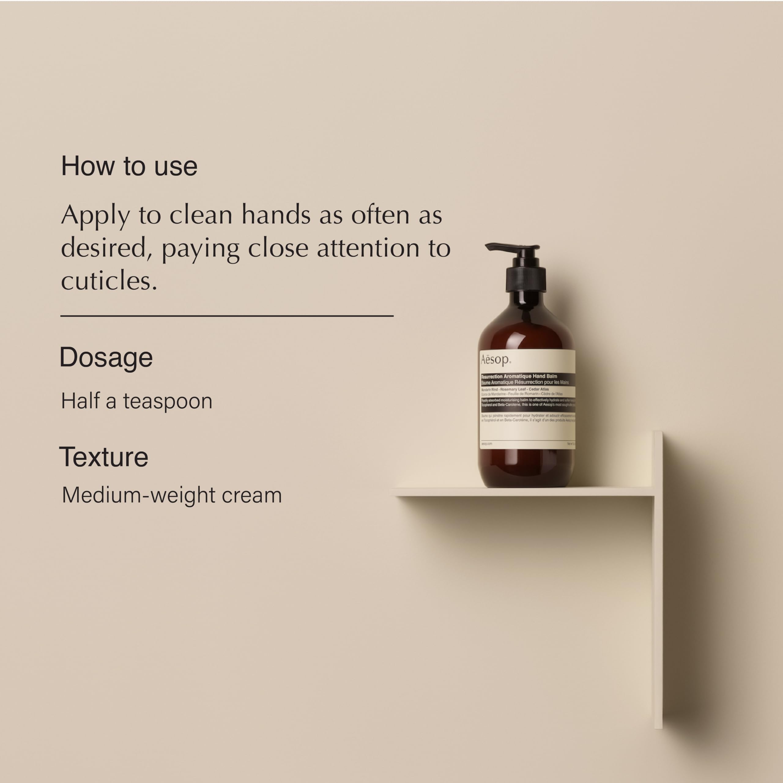 Aesop Resurrection Aromatique: crème mains riche pour cuticules adoucies