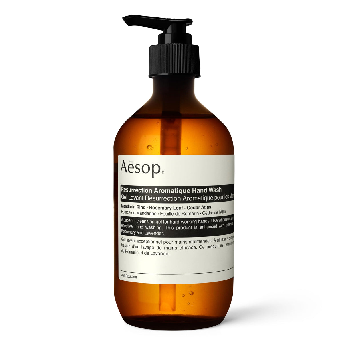 Aesop Resurrection Aromatique Mains : bouteille 500 ml prête à l'utilisation quotidienne.