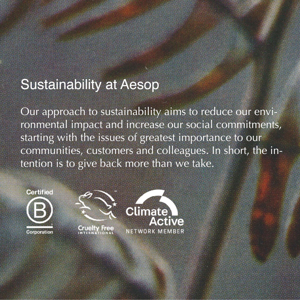 Emballage recyclable et démarche écoresponsable d'Aesop.