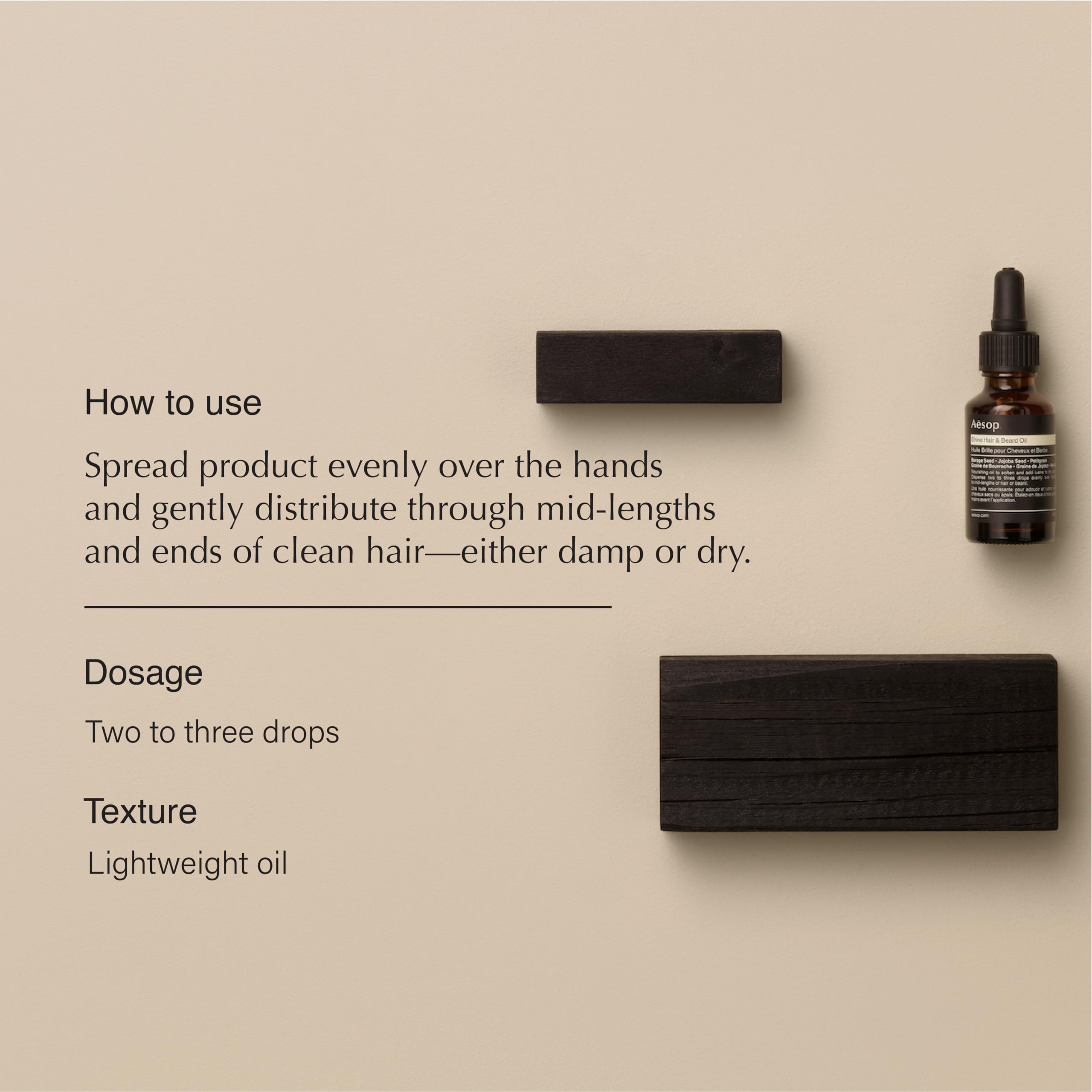 Aesop Shine s'applique sur les longueurs avec les mains.