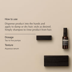 Goutte de Sérum Tame déposée sur cheveux pour un lissage léger