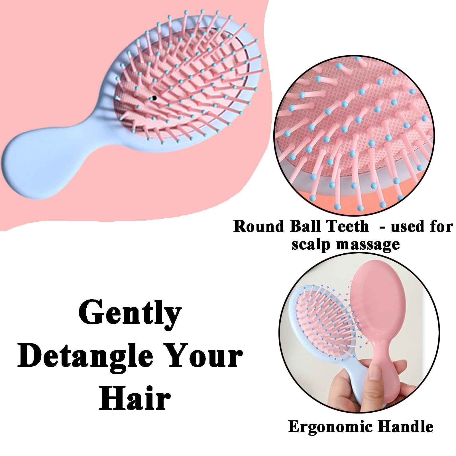 Brosse AESPAKO mini adaptée à tous types de cheveux pour démêler en douceur.