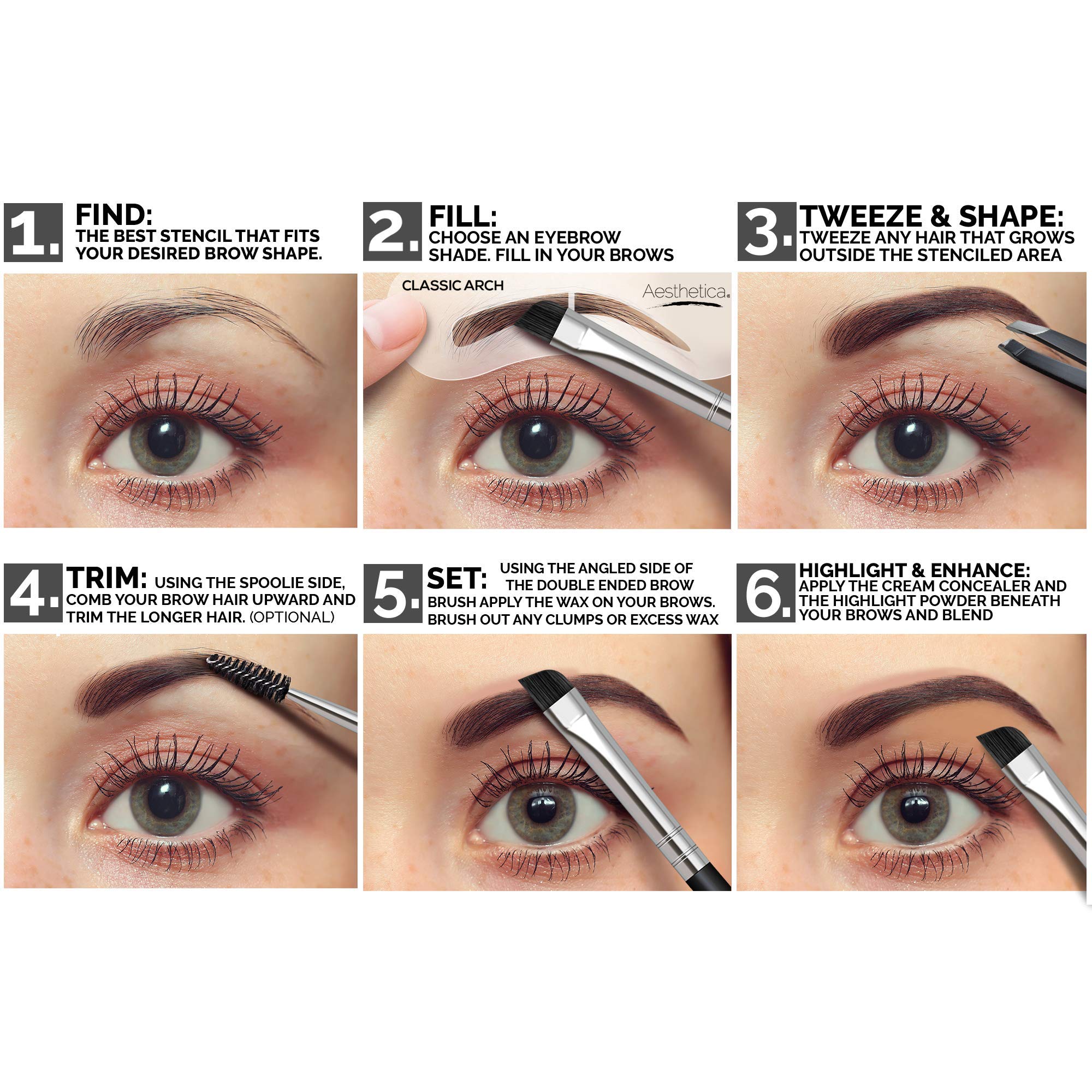 Cire/pomade Aesthetica pour fixer la forme et la tenue des sourcils.