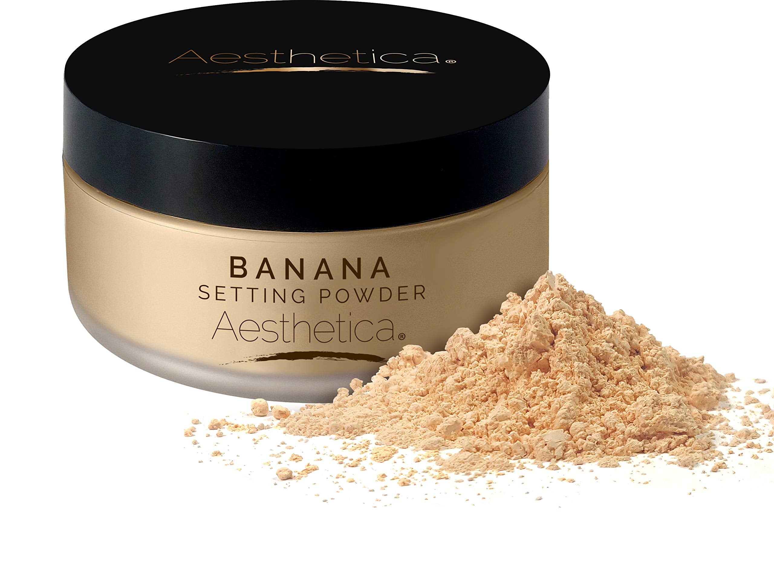 Aesthetica Poudre Libre Banane sur le visage pour une tenue durable