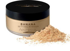 Aesthetica Poudre Libre Banane sur le visage pour une tenue durable