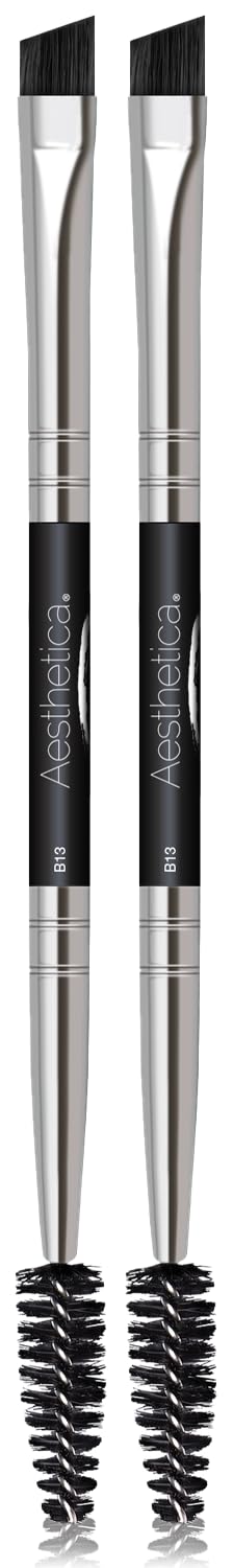 Pinceau sourcils double-face de la série Pro Aesthetica pour une application précise et naturelle.