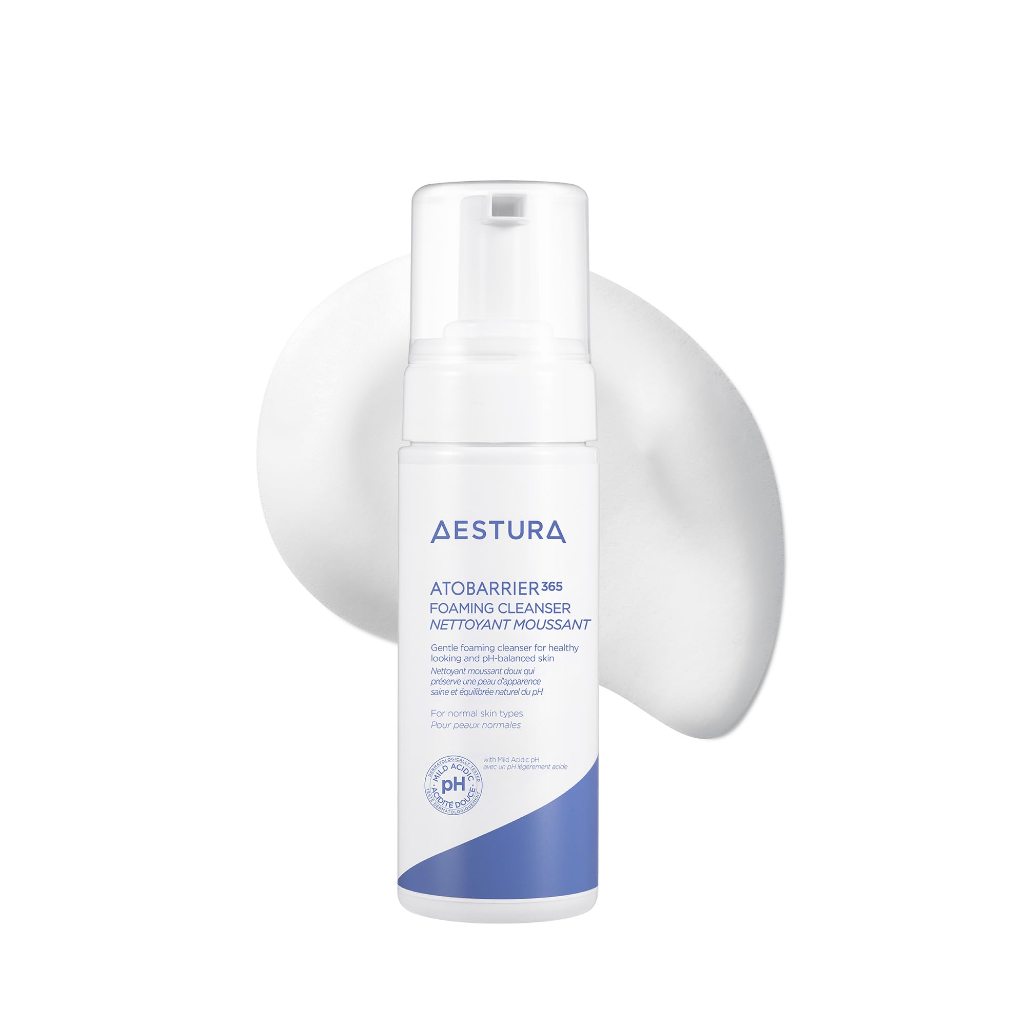 AESTURA ATOBARRIER365 flacon mousse visage nettoyant doux et hydratant.