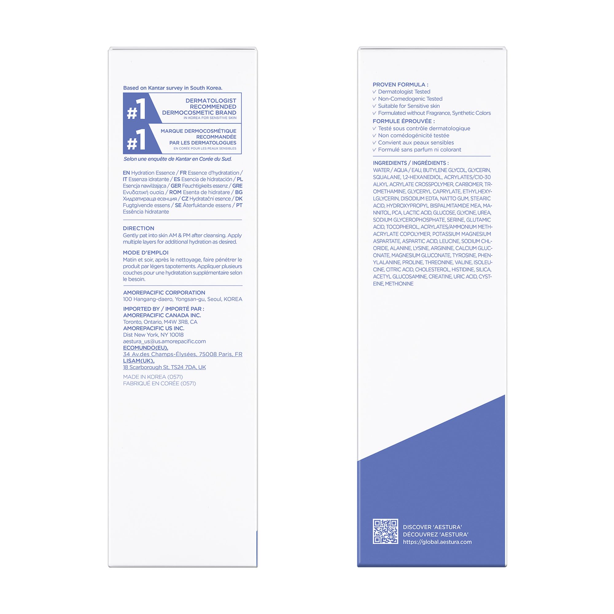 AESTURA ATOBARRIER365 Hydro Essence – acides aminés hydratants qui soutiennent la souplesse.