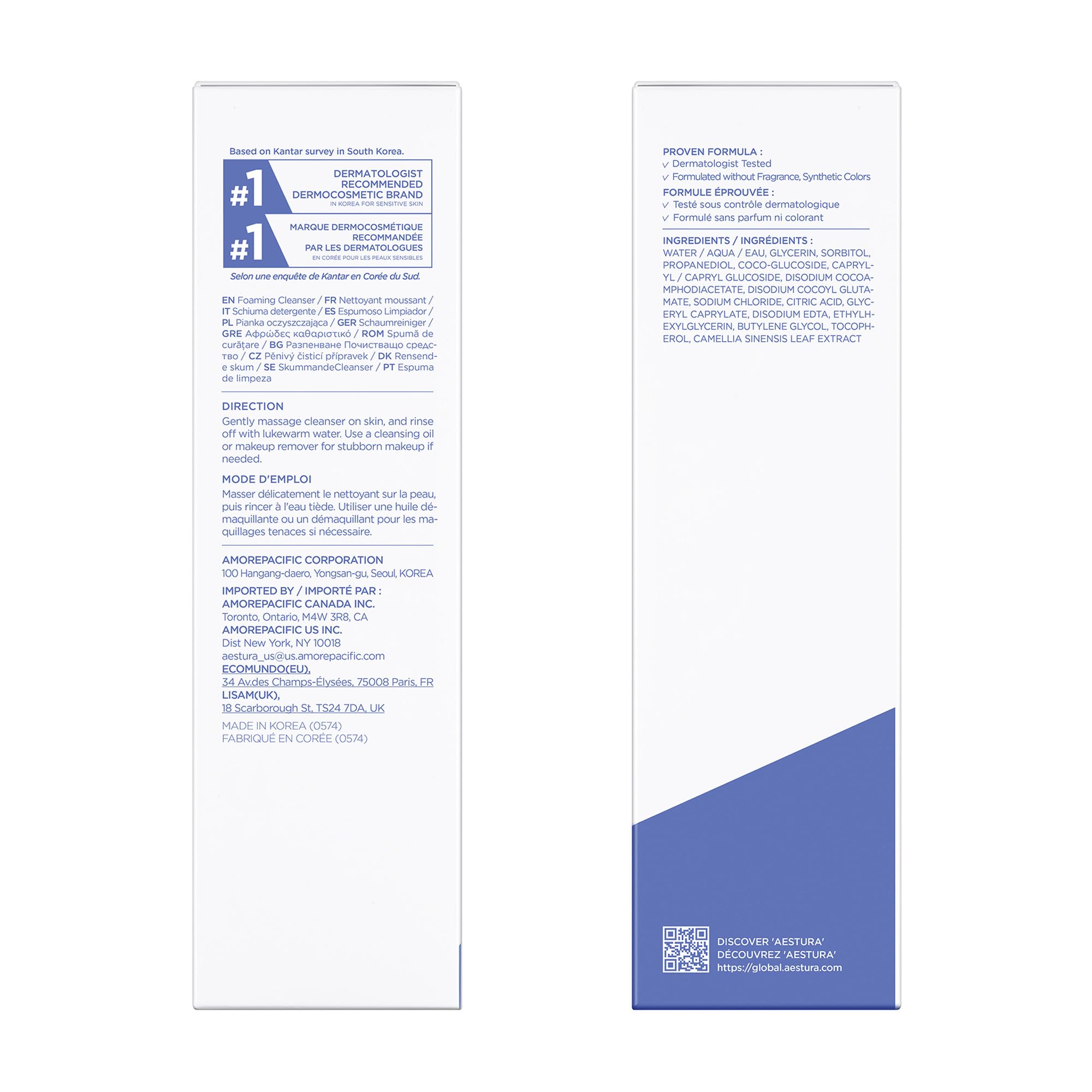 AESTURA ATOBARRIER365 routine visage hydratante et équilibrante.