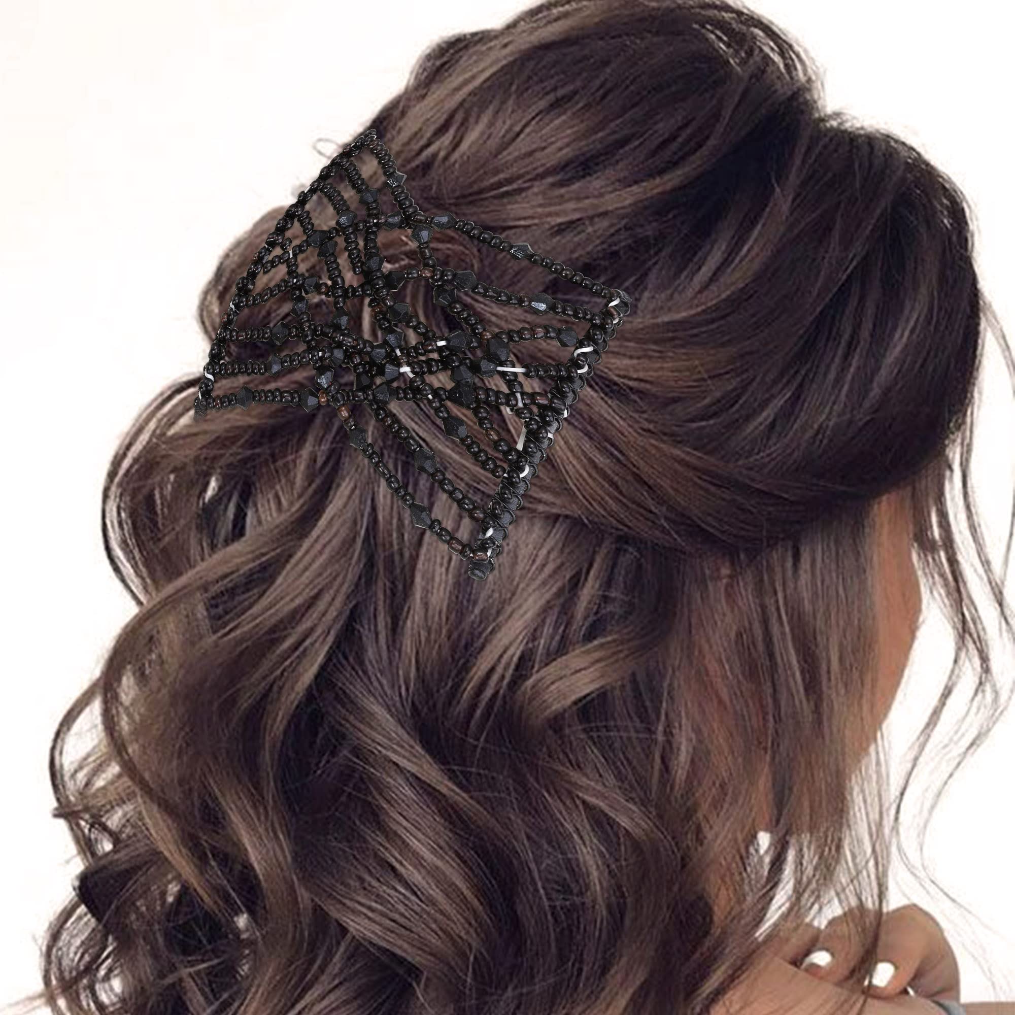 Aethland peigne elastique perle bleu, idéal pour styles festifs