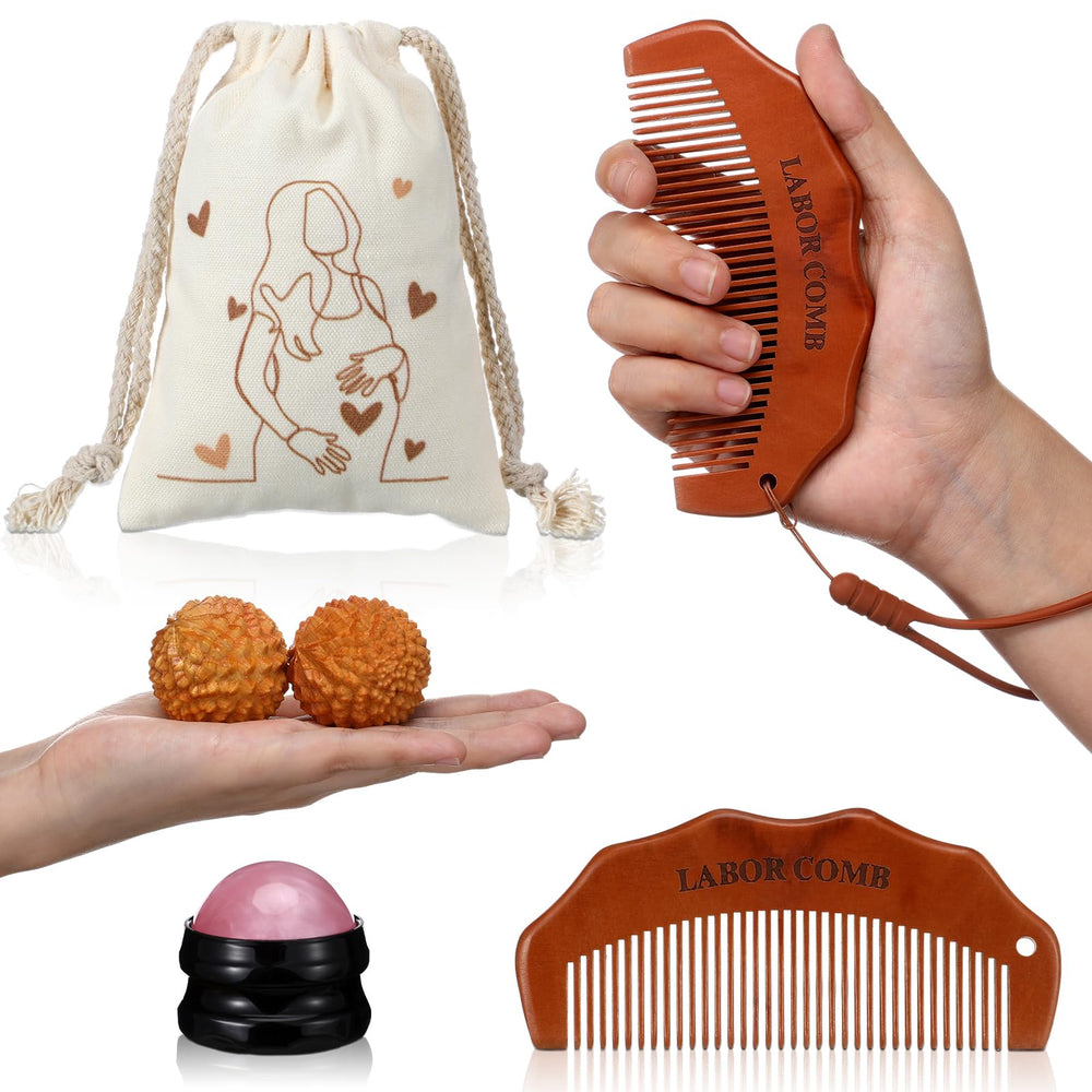 Afarnook peigne daccouchement avec lanière, outil pratique pour le confort pendant le travail.