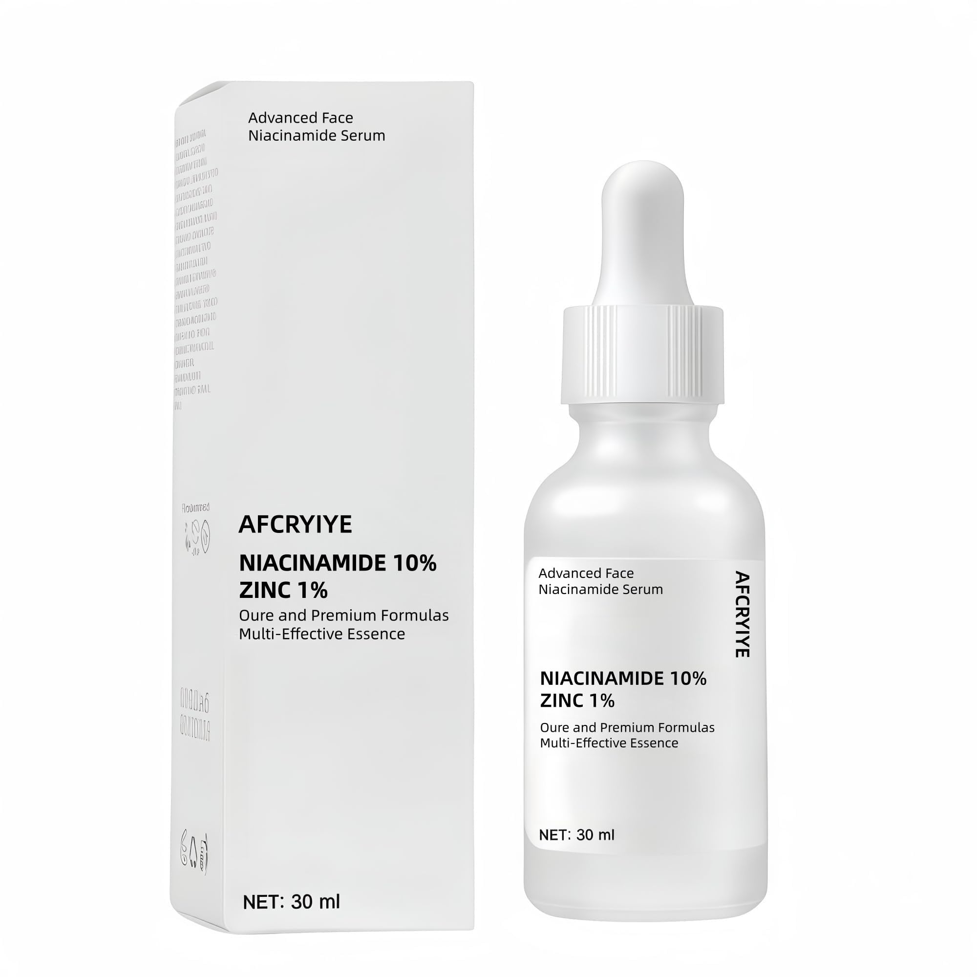 AFCRYIYE Niacinamide 10% + Zinc 1% – flacon, soin léger qui peut matifier la peau.