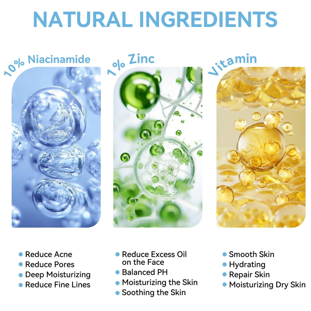 AFCRYIYE Niacinamide 10% + Zinc 1% – flacon prolonge hydratation et barrière cutanée.