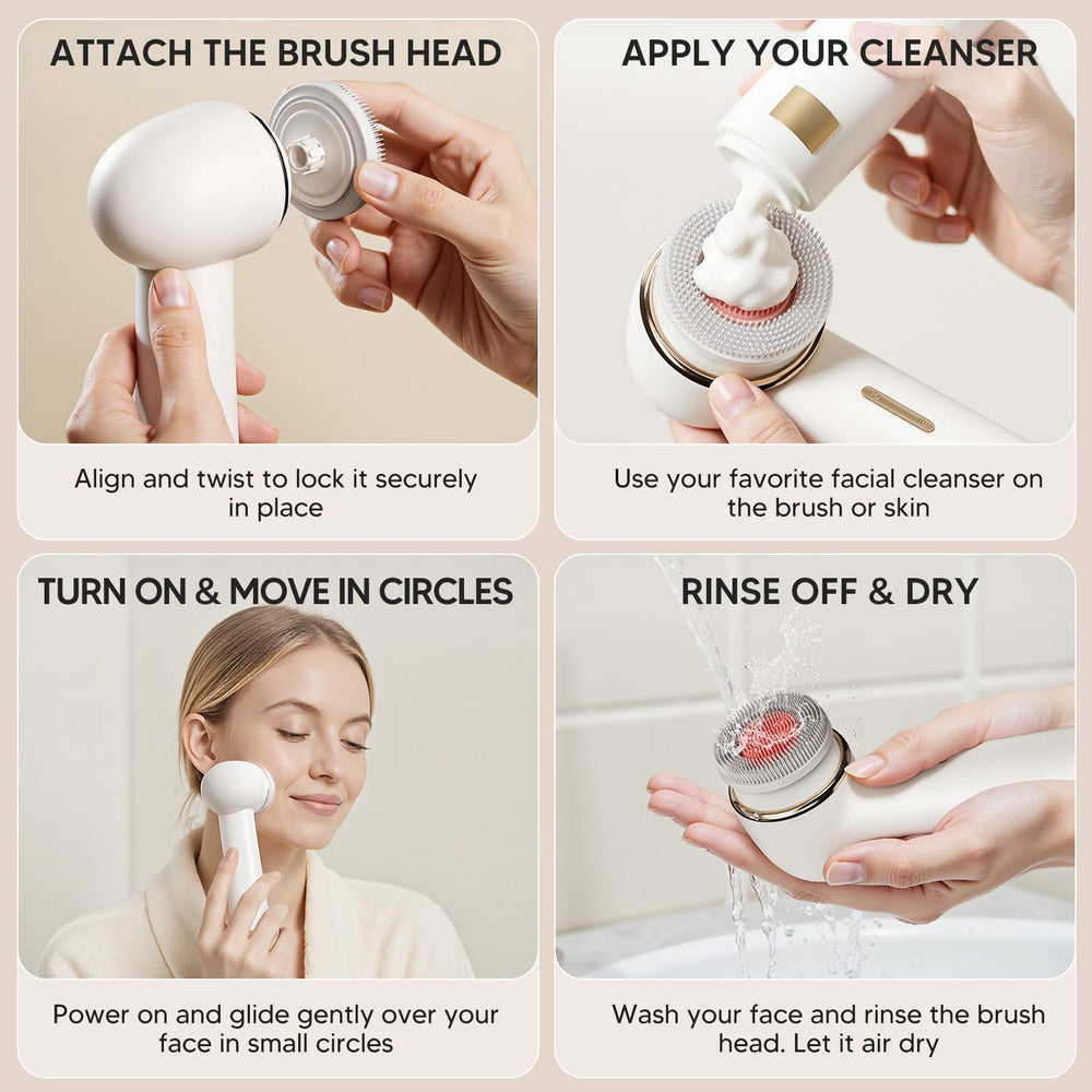 AFEIOFT brosse visage étanche IPX7 et recharge sans fil.