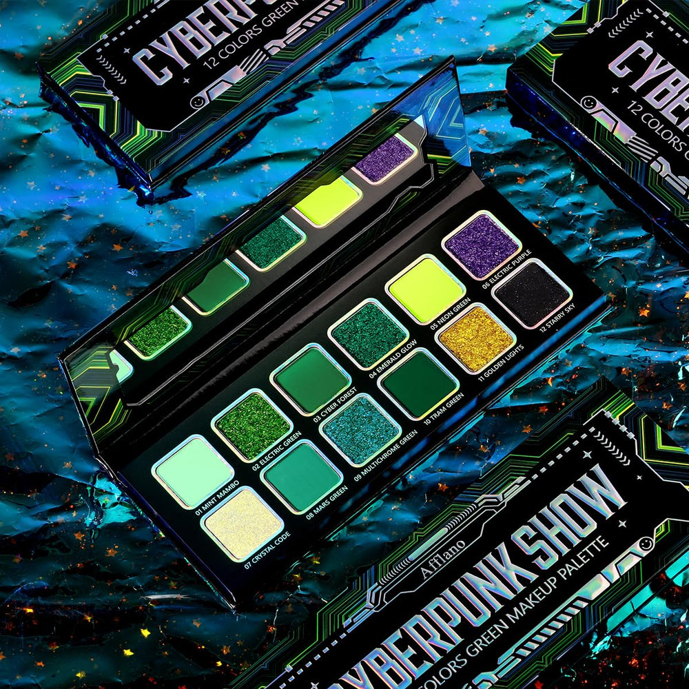 Afflano maquillage cosplay vert chrome, personnalisation de costumes.