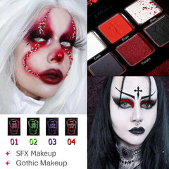 Ombres Afflano rouge-noir mat pour smoky eyes durables.