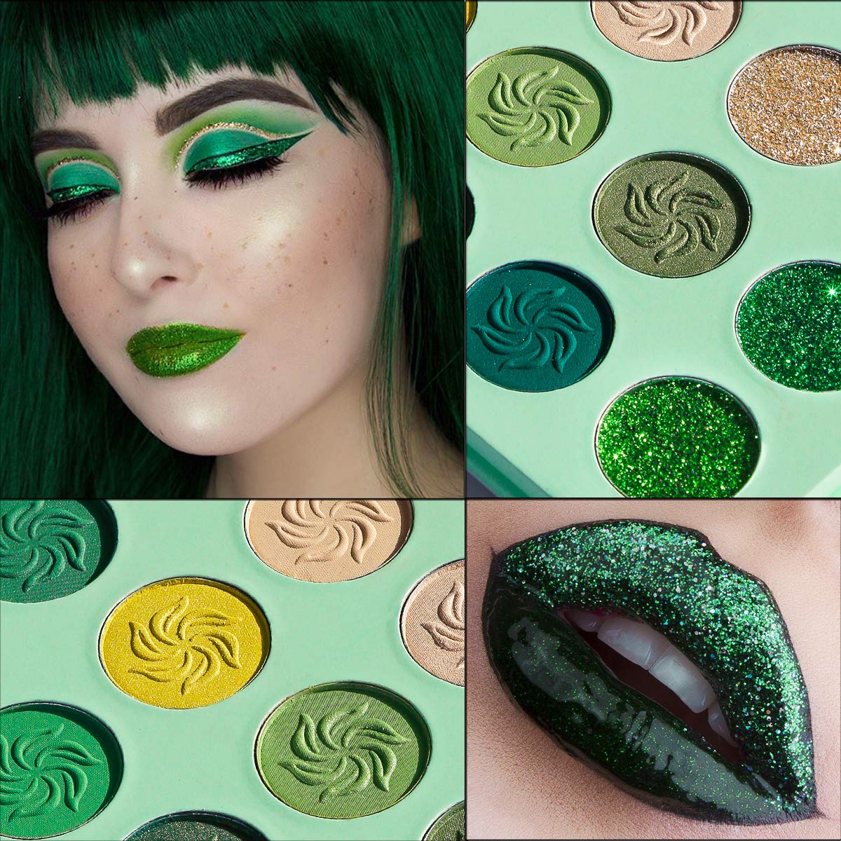 Ombres vertes matte Afflano pour un maquillage quotidien durable.