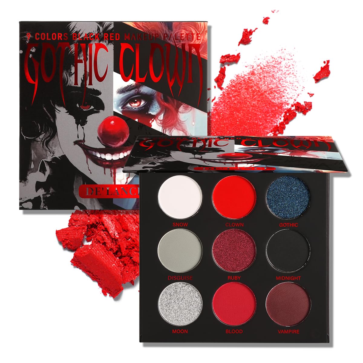 Palette Afflano Yeux Noir et Rouge — regard intense pour regards fumés polyvalents
