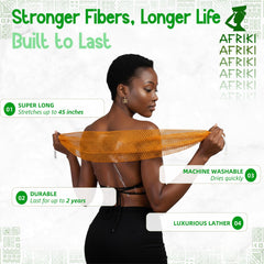 Éponge AFRIKI durable – lavable en machine et longue durée.