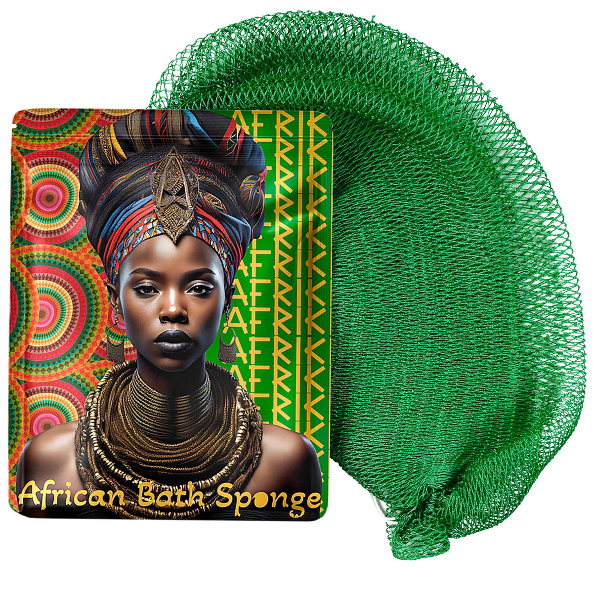 Éponge AFRIKI réseau africain – exfoliation efficace pour la peau.