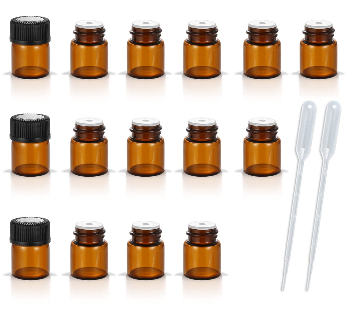AFMNQZ flacons ambrés 1ml, ensemble de 50, pour préparer des échantillons.