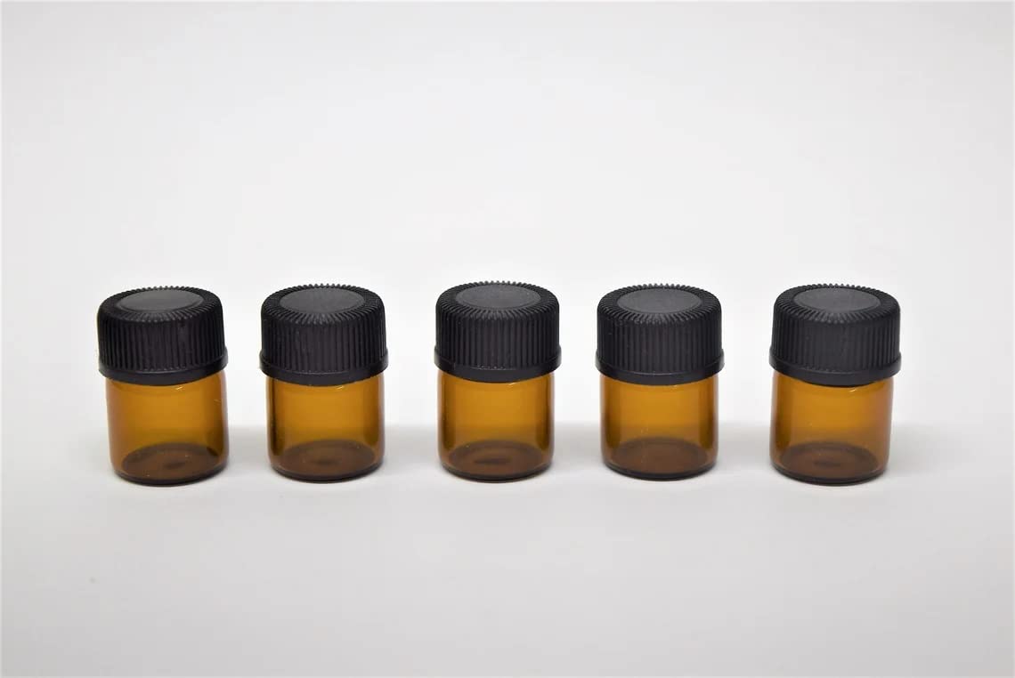 AFMNQZ flacon ambré 1ml avec capuchon, rangement sûr et portable.