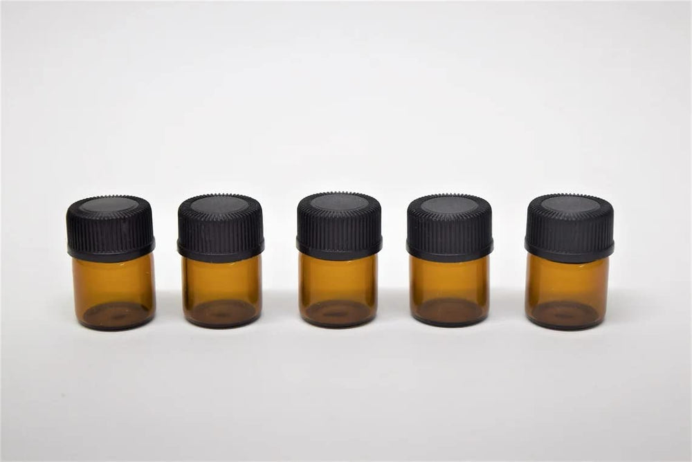 AFMNQZ flacon ambré 1ml avec capuchon, rangement sûr et portable.