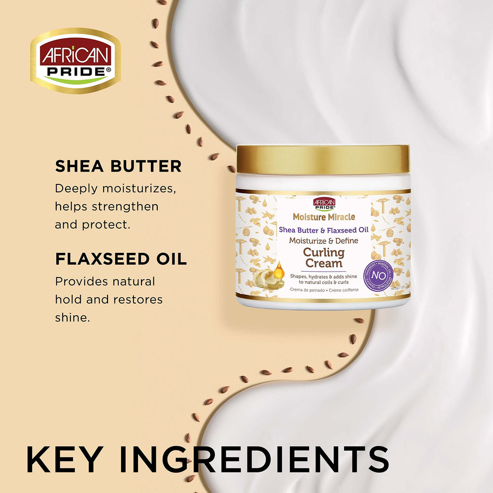Crème African Pride brillance naturelle pour cheveux lumineux.