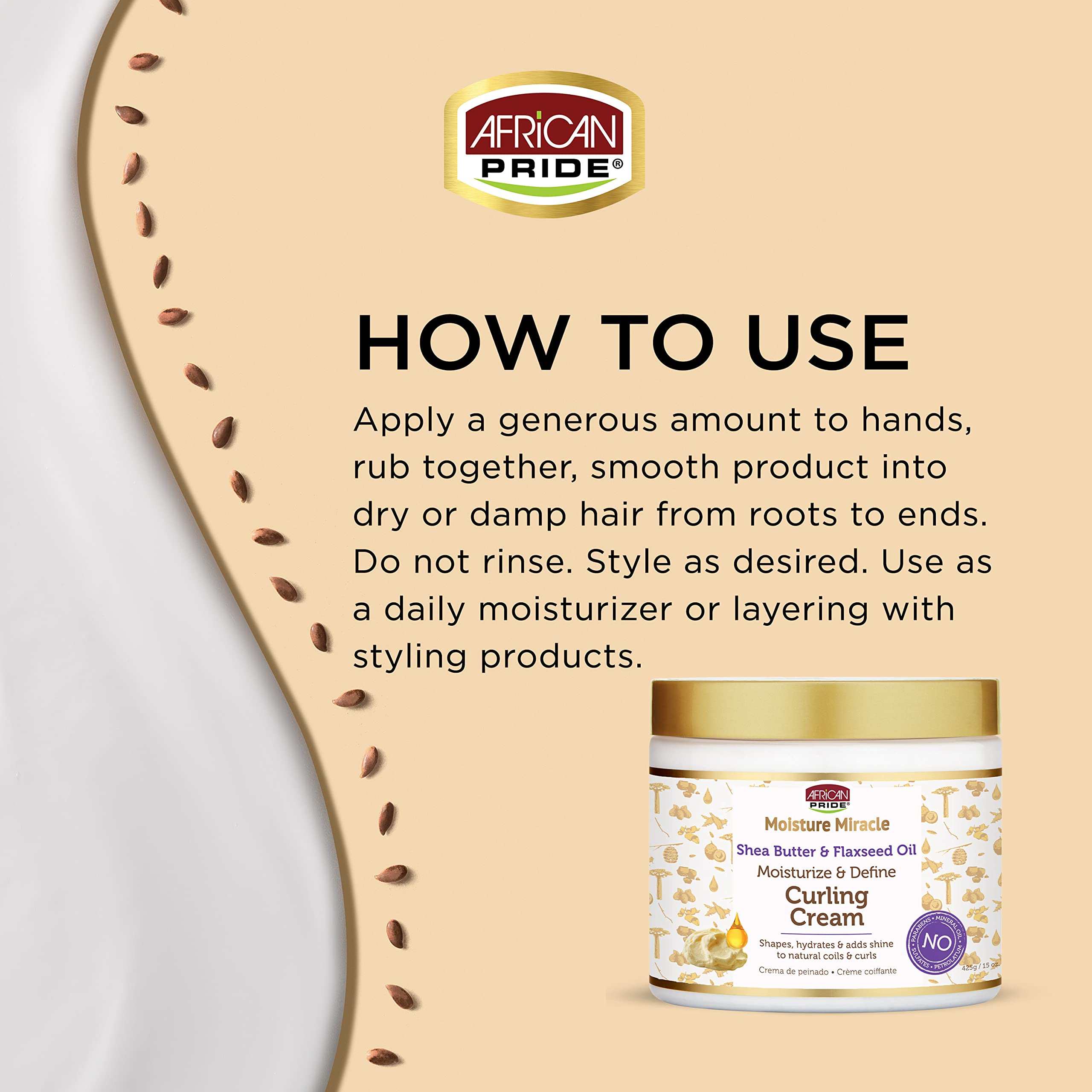 Crème African Pride hydratation profonde, nourrissant les boucles.
