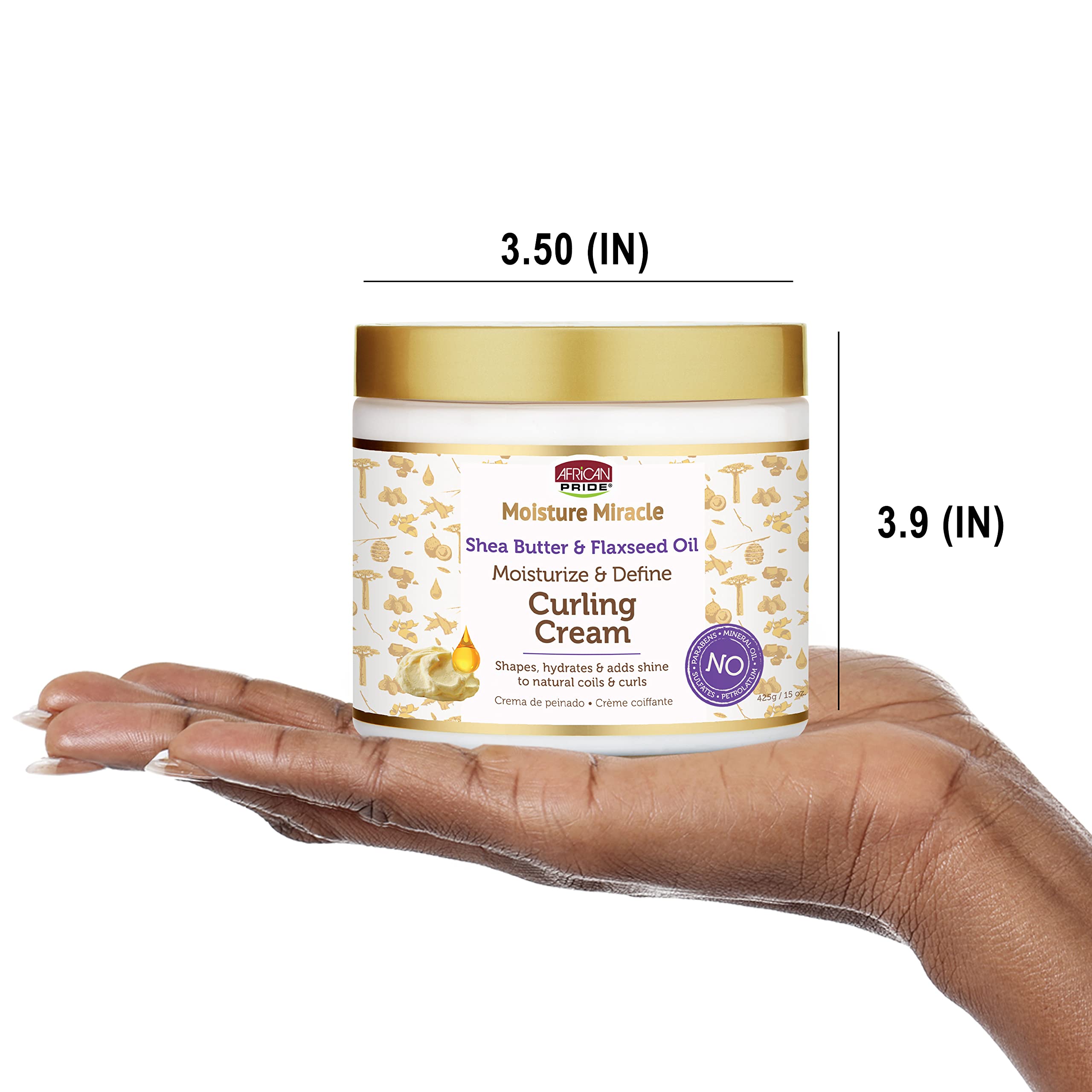 Crème African Pride sans parabenes, formule douce pour cheveux sensibles.