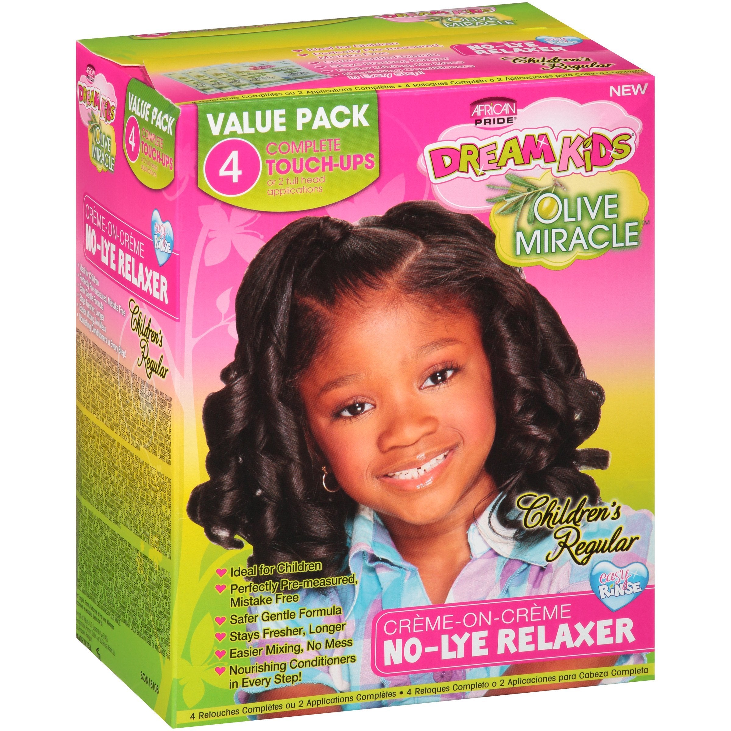 Dream Kids Olive Miracle, bouteille montrant l'huile d'olive pour sceller l'hydratation capillaire.